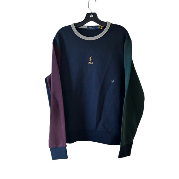 Polo Ralph Lauren L  Pullover  Colorblock Crewneck Sweater  Sleeves NWOT - Picture 1 of 6
